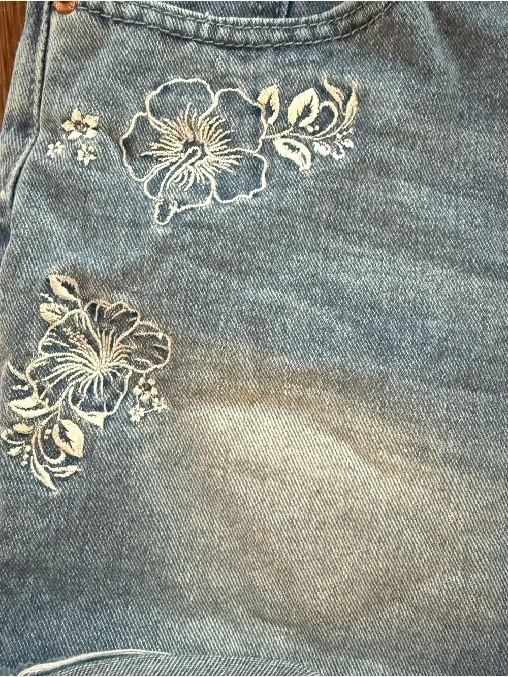 Aeropostale Baggy Embroidered Denim Shorts (000)